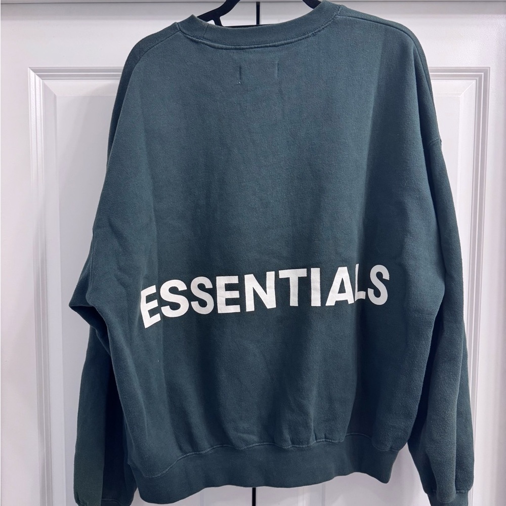 Fear of God Essentials Men's Teal Crewneck Sweater